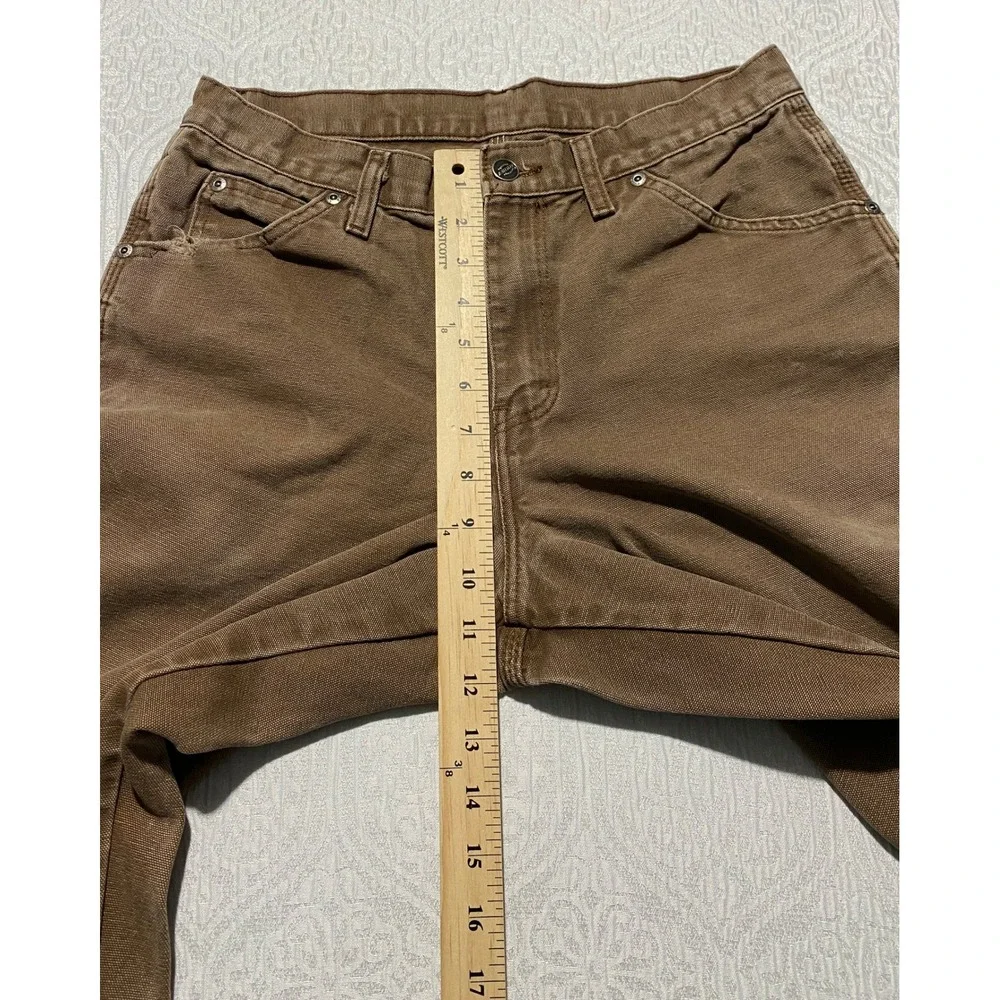 Dickies DU336RTB Brown Cotton Duck Relaxed Fit Carpenter Pants Mens 30x32 - Picture 7 of 10